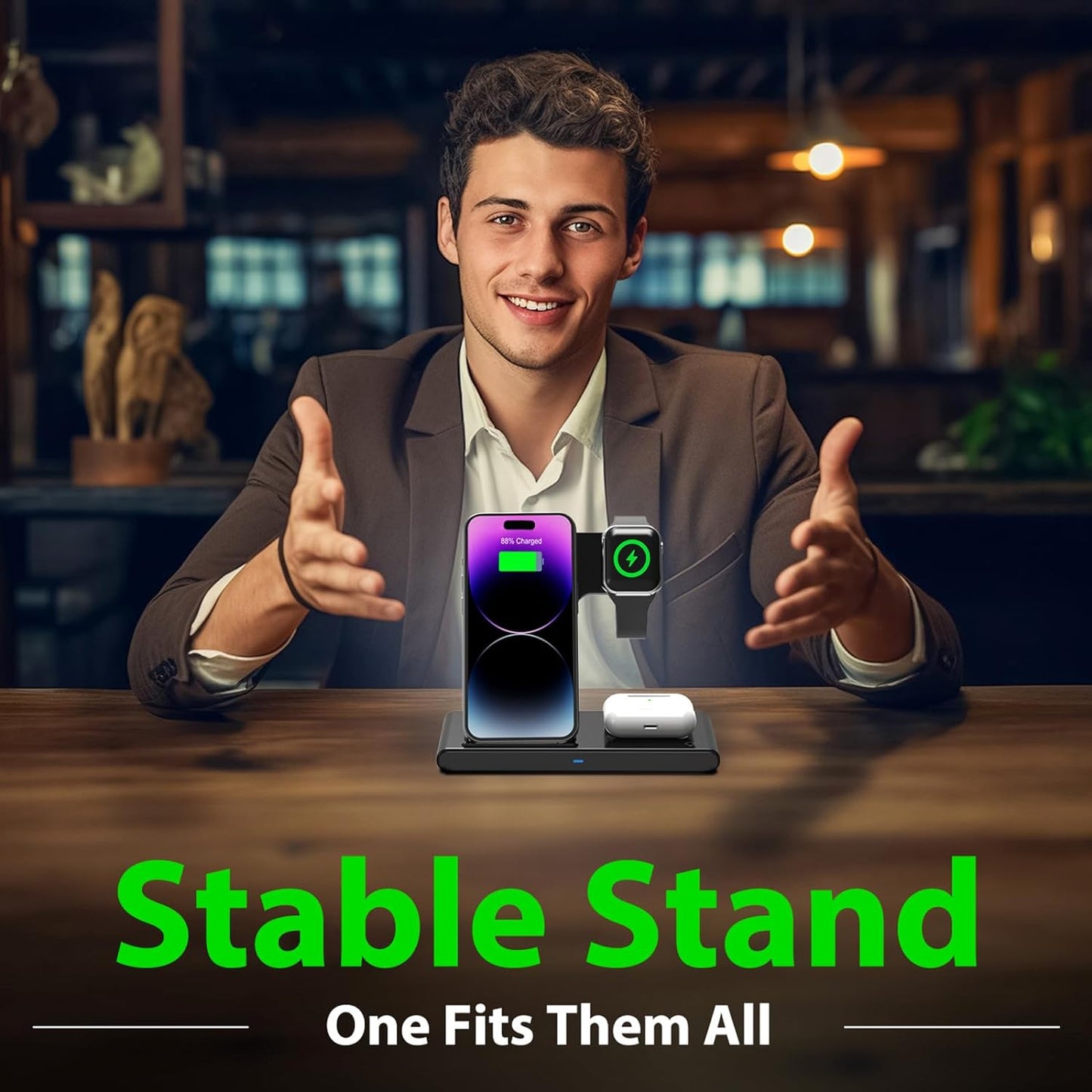 3 IN 1 Wireless Fast Charger Stand iPhone Watch AirPod