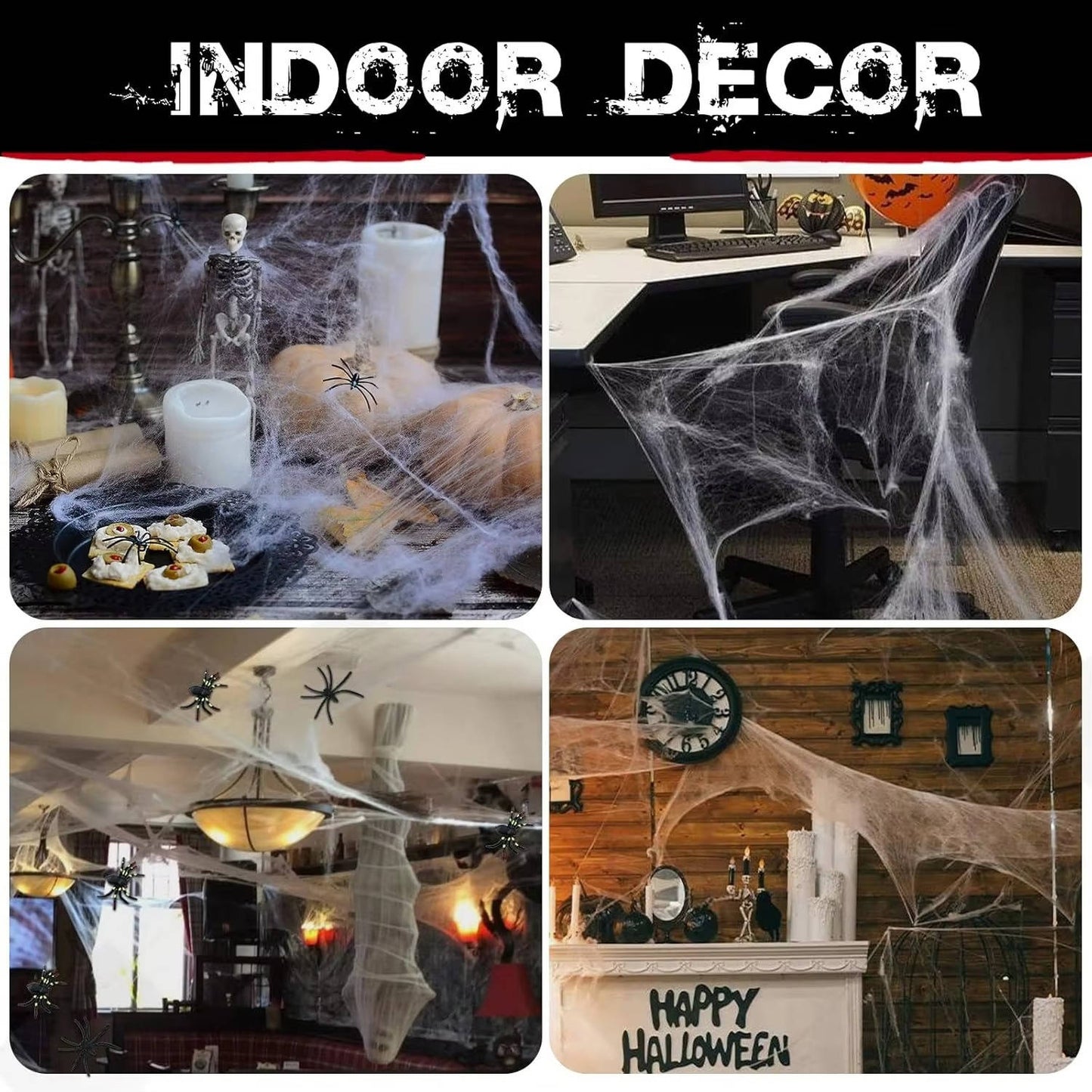 200 Sqft Spider Webs Halloween Door Decorations