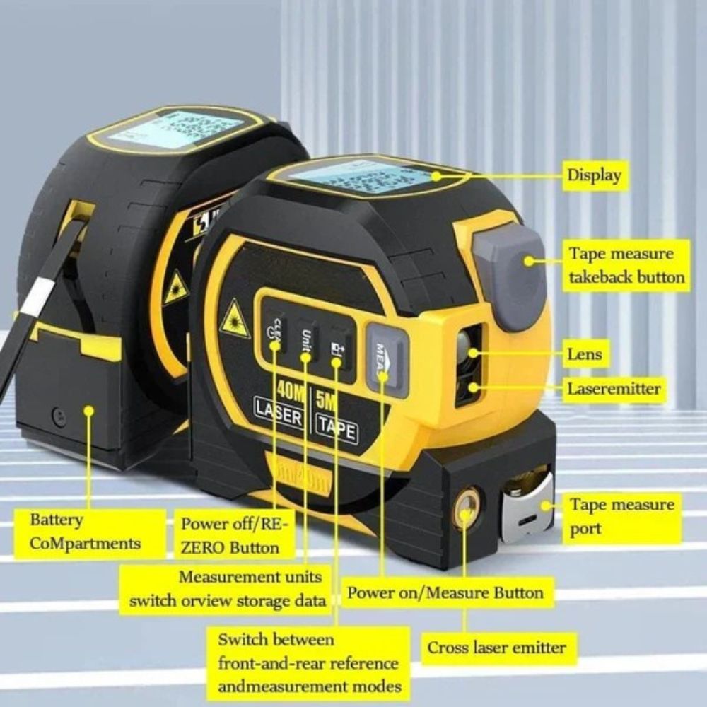 3-In-1 Infrared Laser Tape Measure
