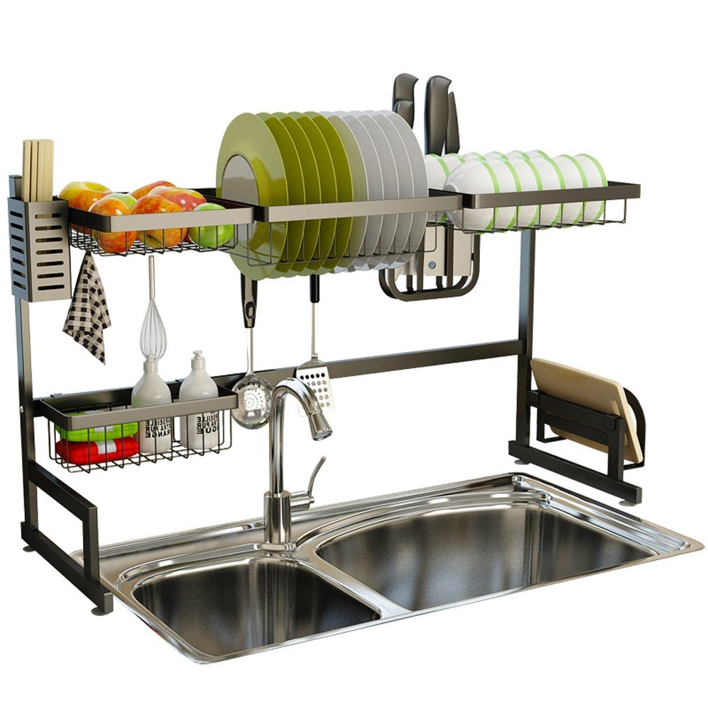 34.6in Stainless Steel Dish Drying Rack Over Sink