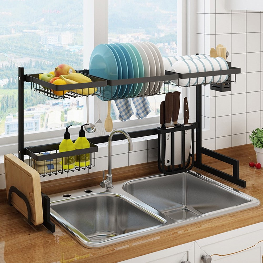 34.6in Stainless Steel Dish Drying Rack Over Sink