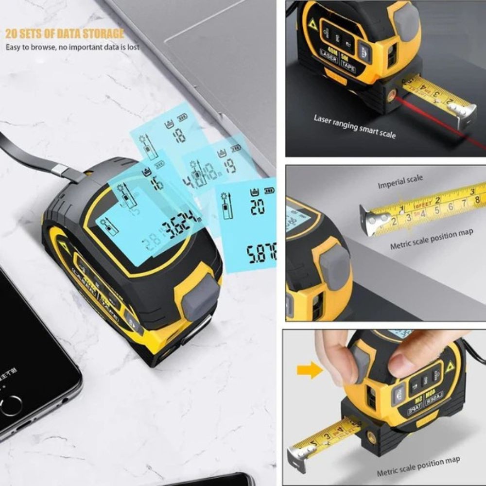 3-In-1 Infrared Laser Tape Measure