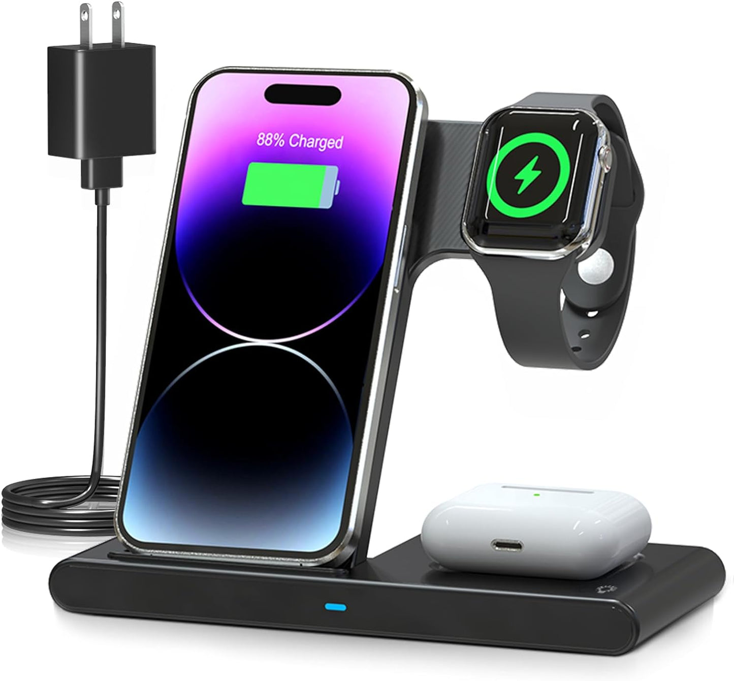 3 IN 1 Wireless Fast Charger Stand iPhone Watch AirPod