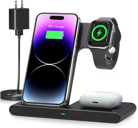 3 IN 1 Wireless Fast Charger Stand iPhone Watch AirPod
