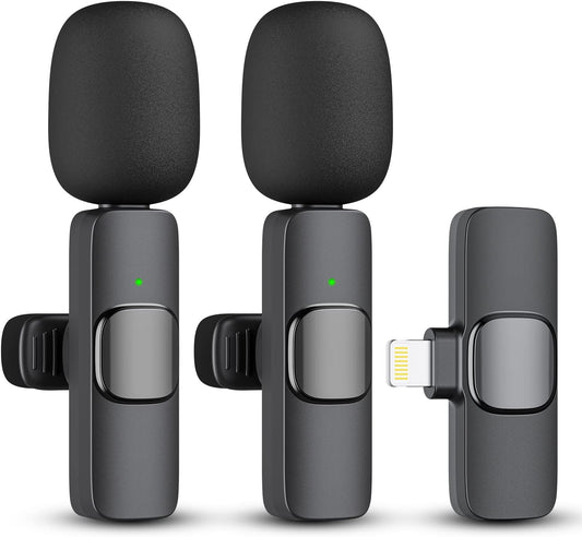 2 Pack Wireless Microphone for iPhone iPad