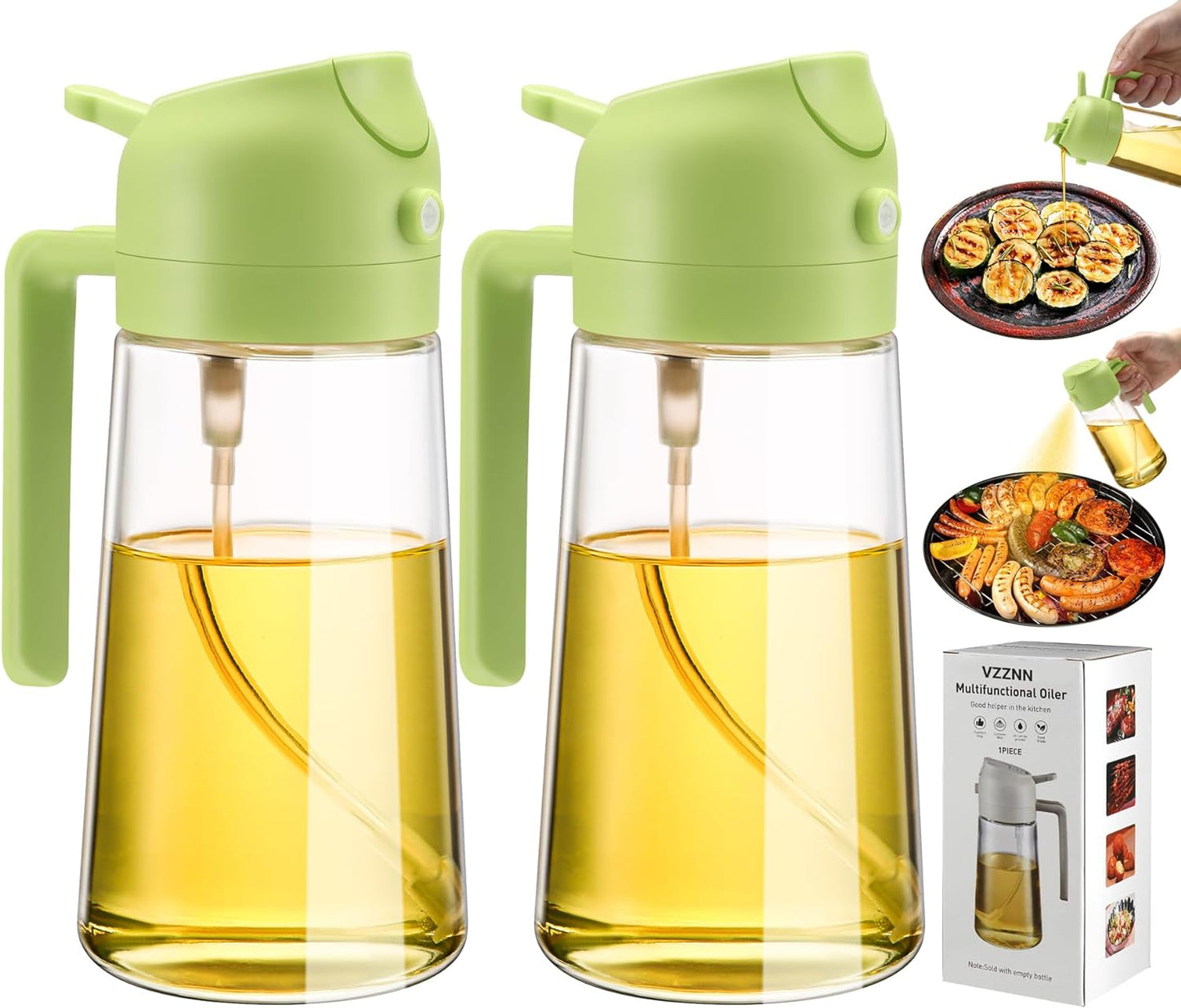 2 Pack Oil Dispenser and Sprayer Bottle