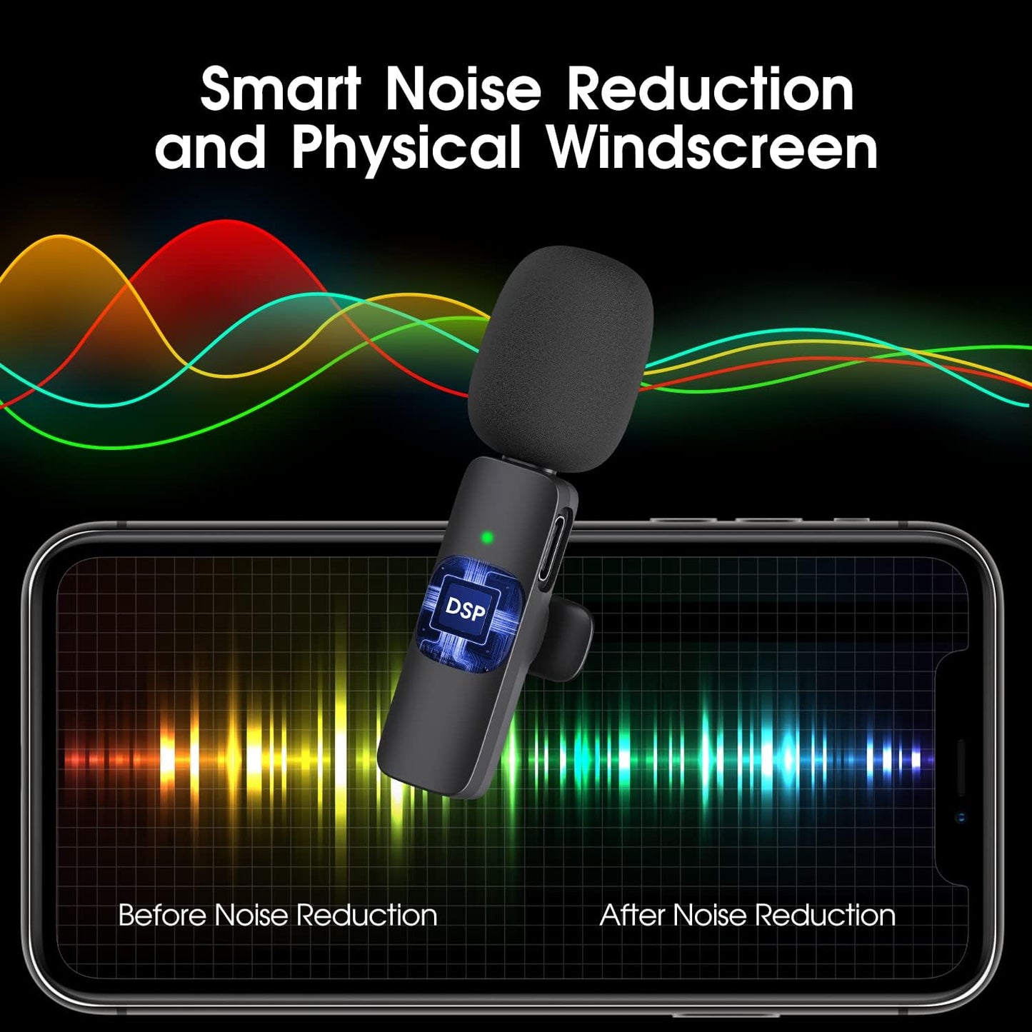 2 Pack Wireless Microphone for iPhone iPad