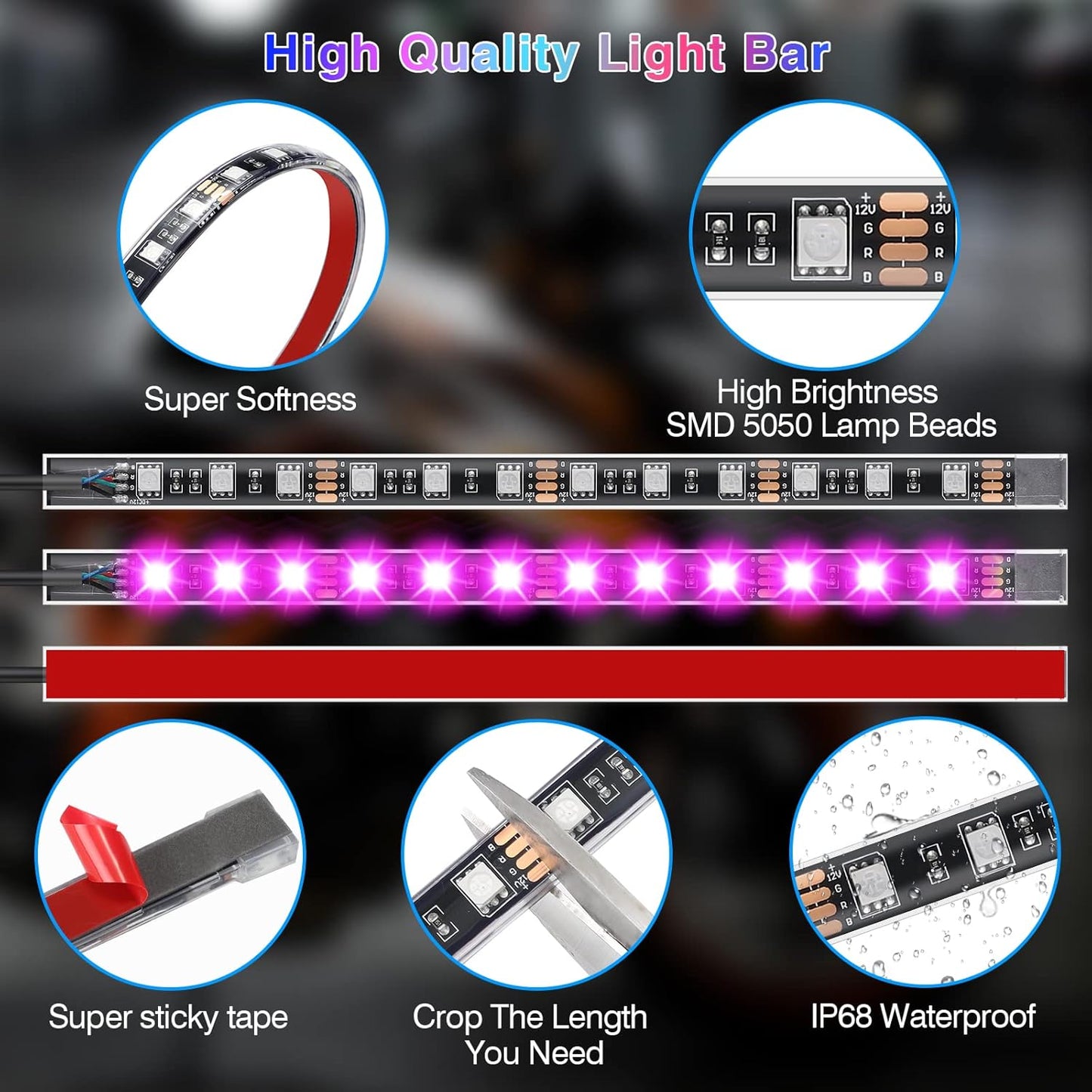 12pcs Motorcycle LED Light Kit