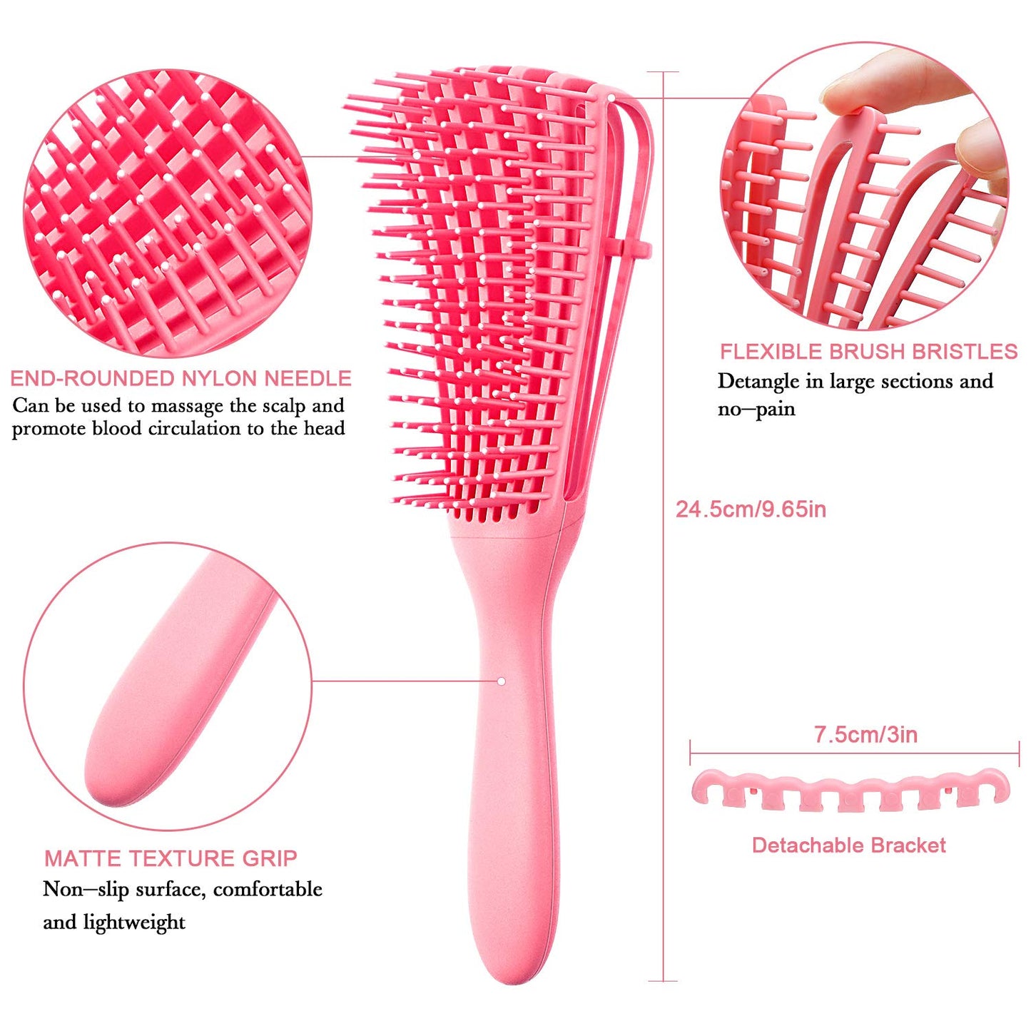 2 Pieces Detangling Brush for Afro America African Hair