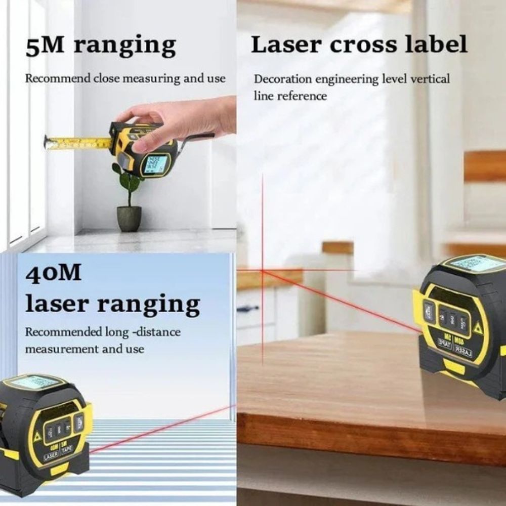3-In-1 Infrared Laser Tape Measure