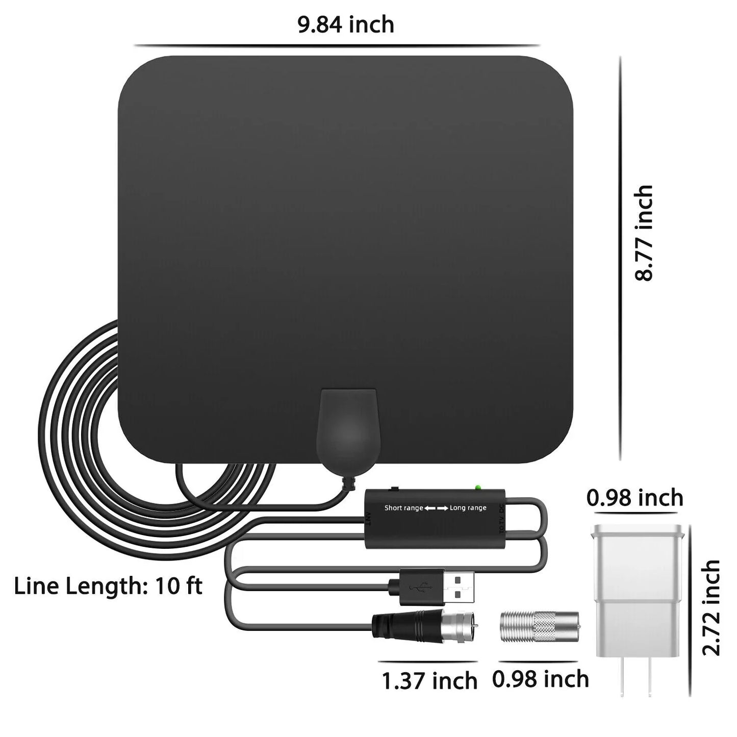 300 Miles Indoor Digital Amplified HDTV Antenna