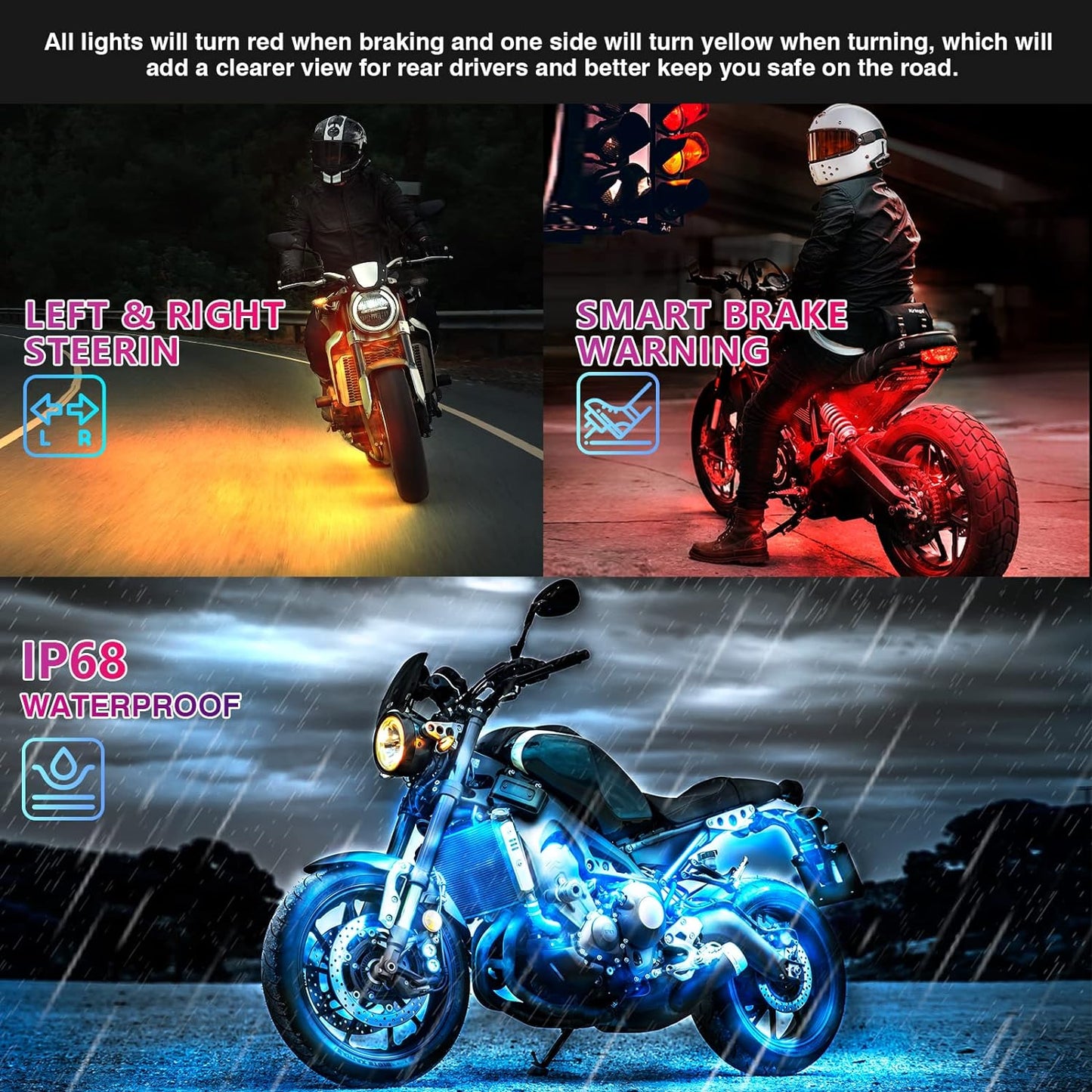 12pcs Motorcycle LED Light Kit