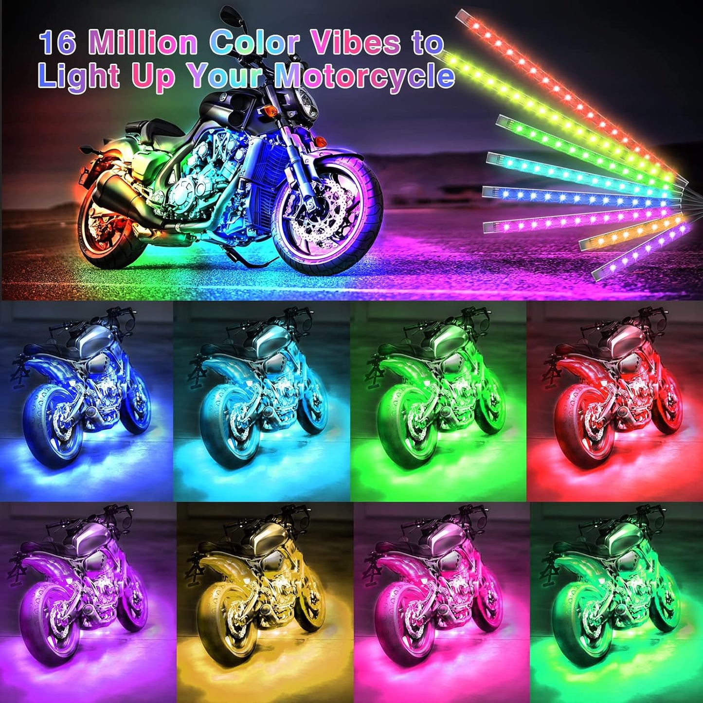 12pcs Motorcycle LED Light Kit