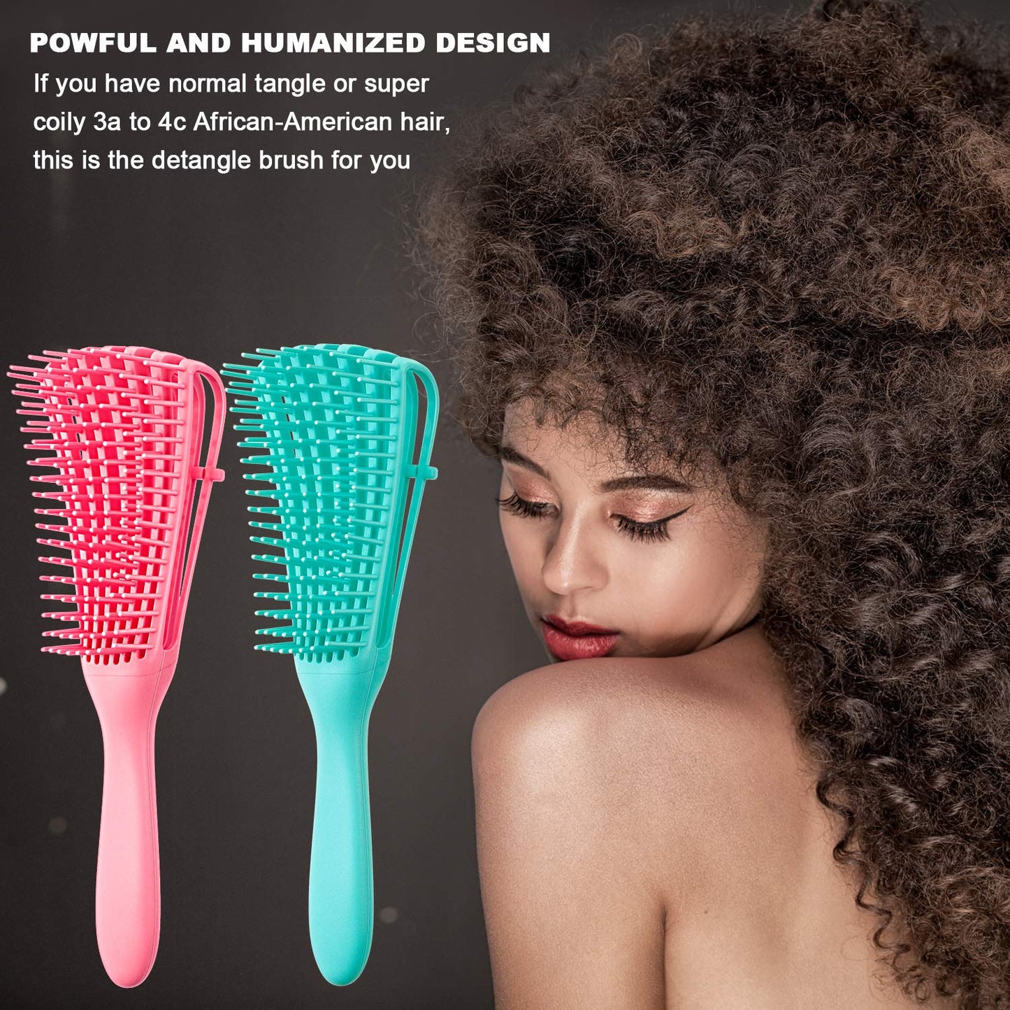2 Pieces Detangling Brush for Afro America African Hair