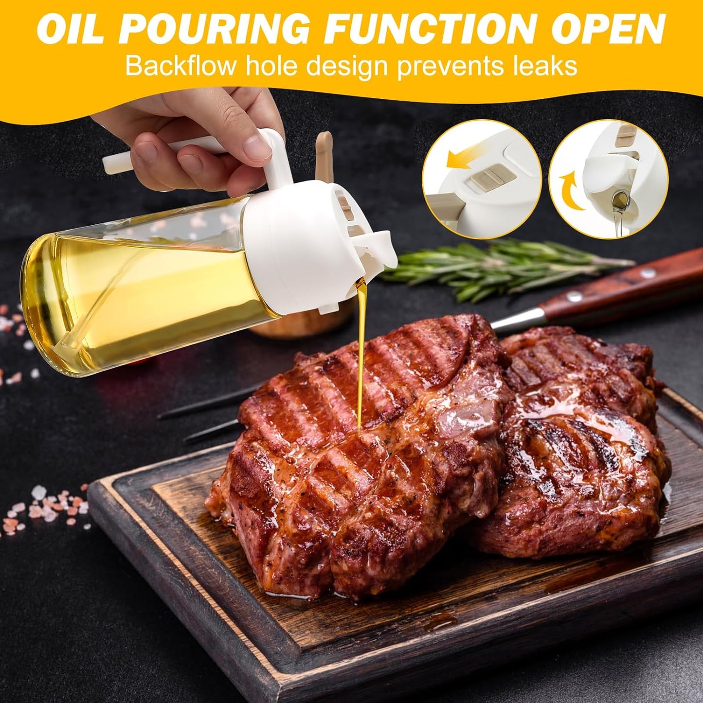 2 Pack Oil Dispenser and Sprayer Bottle