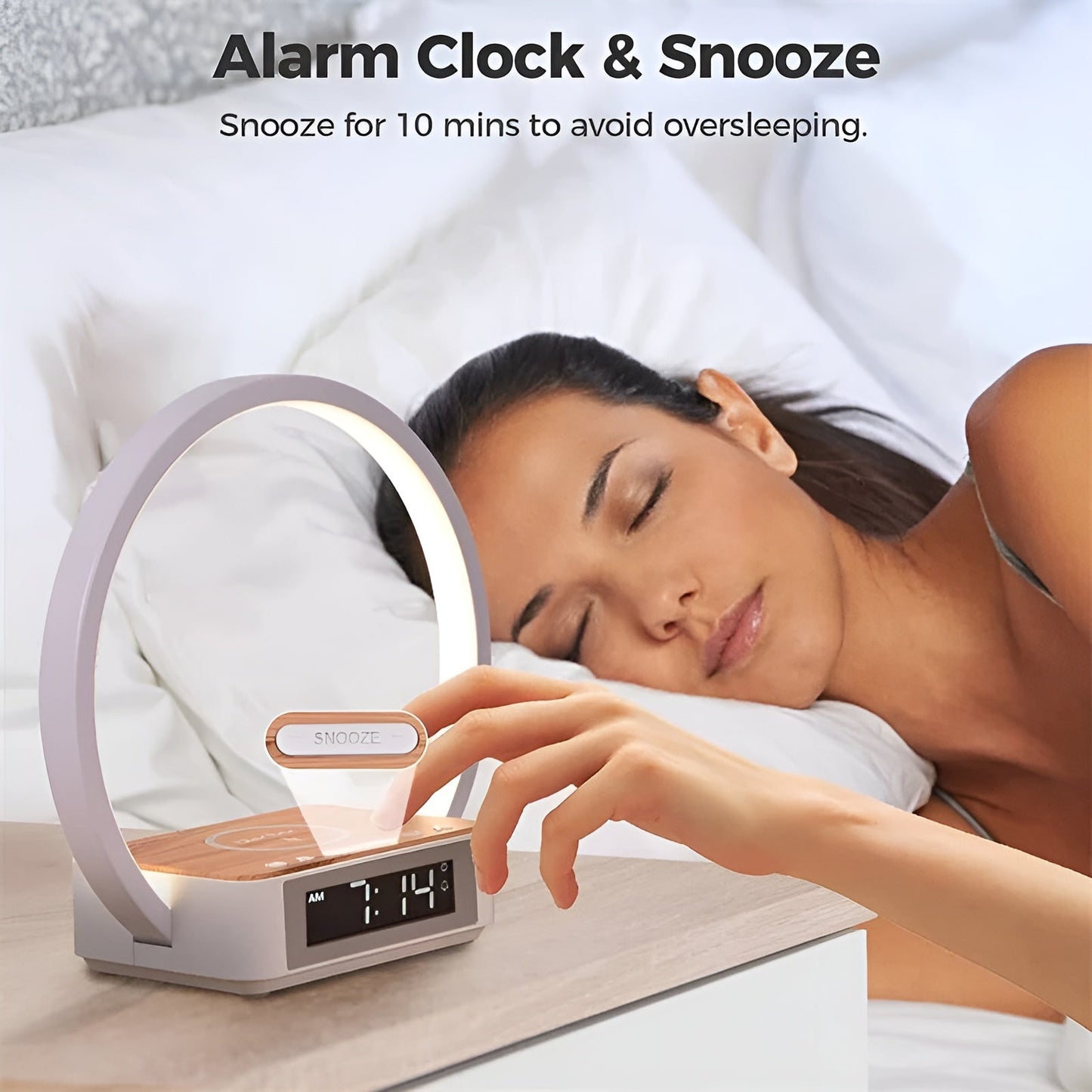 3-in-1 Table Lamp Wireless Charging Alarm Clock
