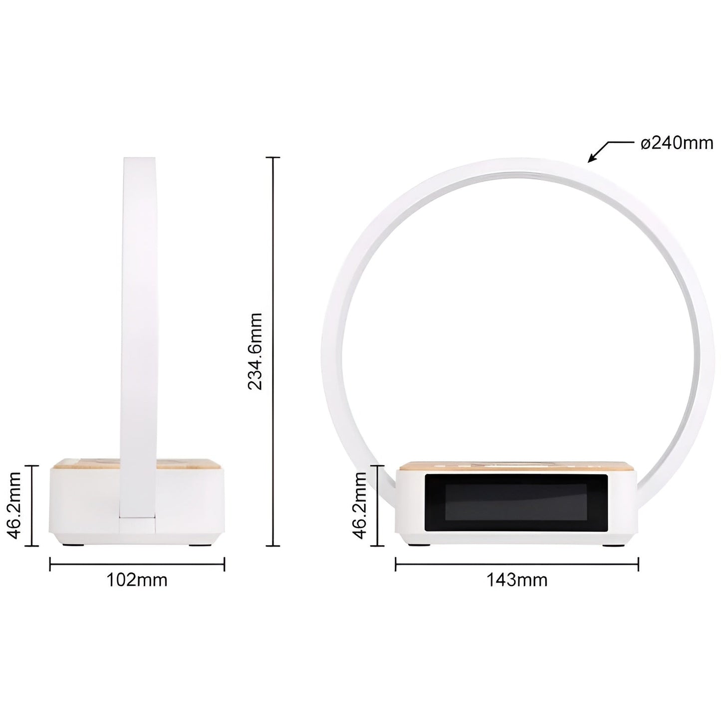 3-in-1 Table Lamp Wireless Charging Alarm Clock