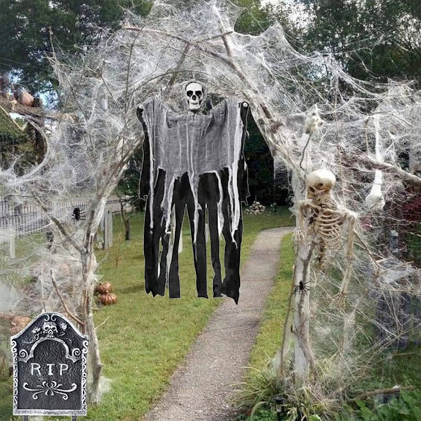 200 Sqft Spider Webs Halloween Door Decorations