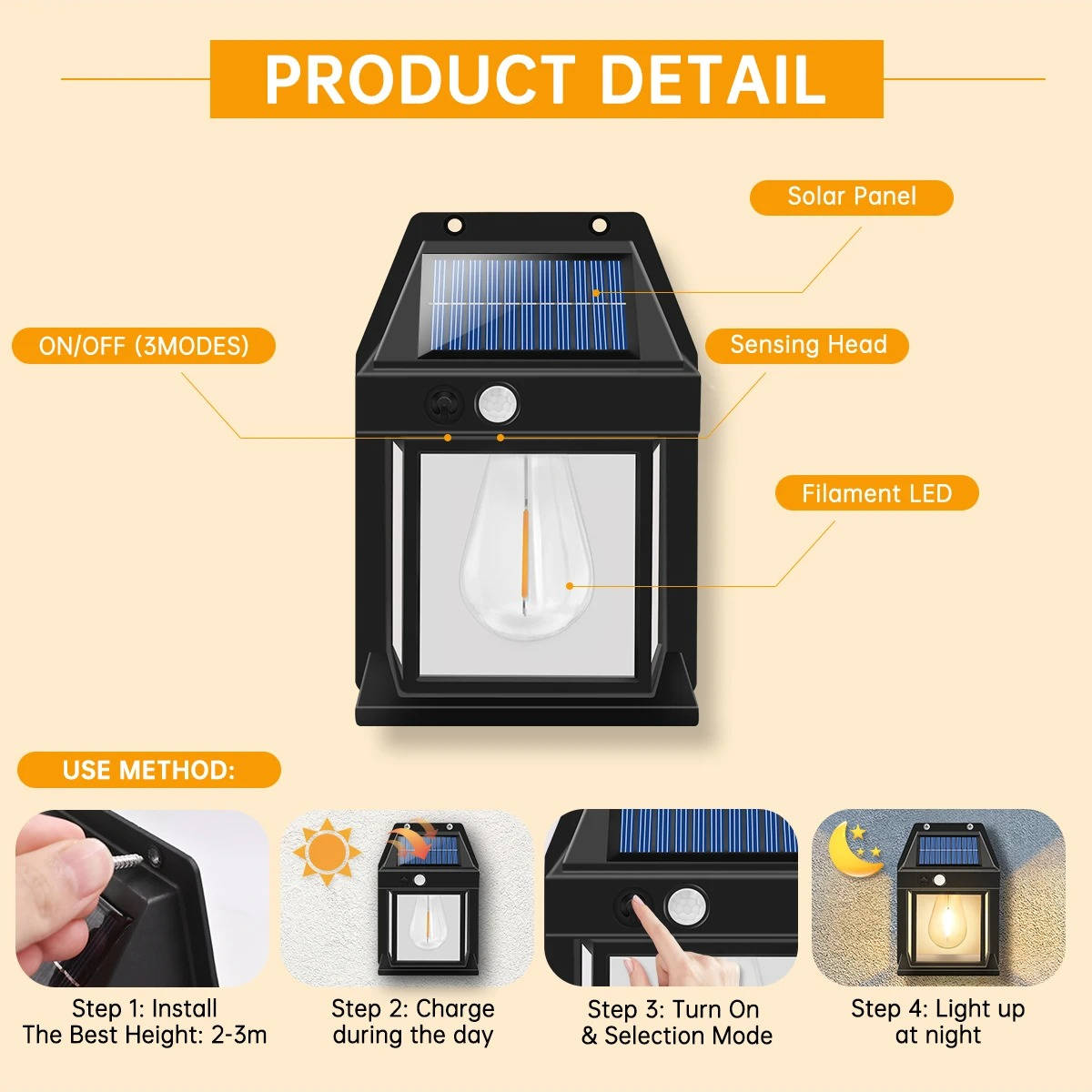 Solar Wall Lamp Outdoor