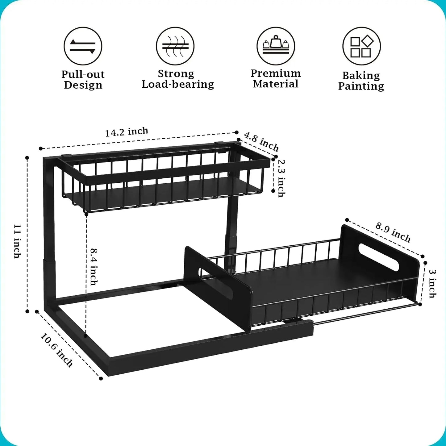 2 Tier Slide Out Under Sink Organizer