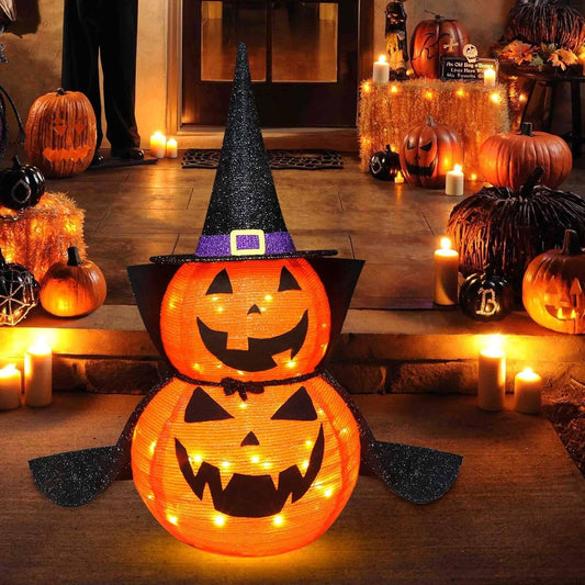2-Pack Lighted Pumpkin Garden Decorations